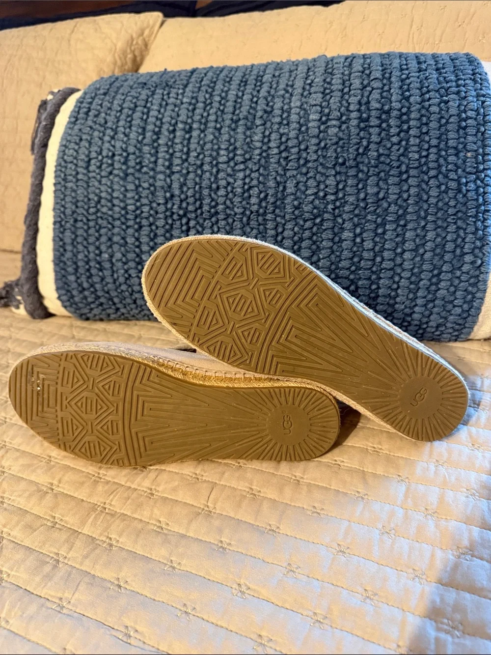 UGG women's Slip-On Espadrille in Light Cream Suede